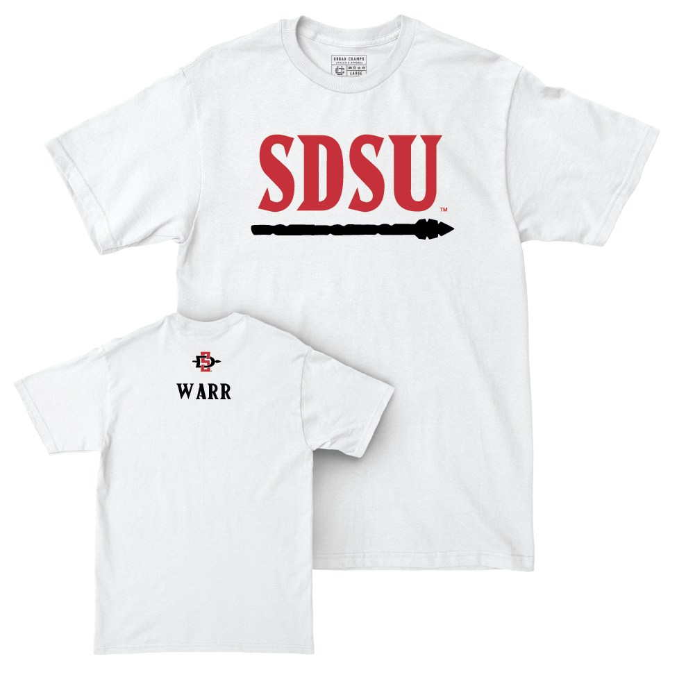 SDSU Women's Track & Field White Staple Comfort Colors Tee  - Mikaela Warr