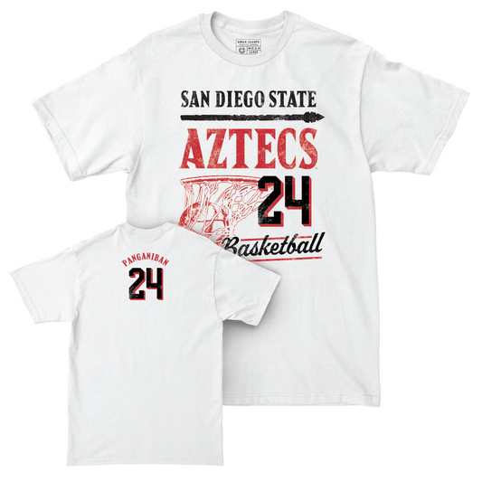 SDSU Women's Basketball White Hardwood Comfort Colors Tee  - Naomi Panganiban