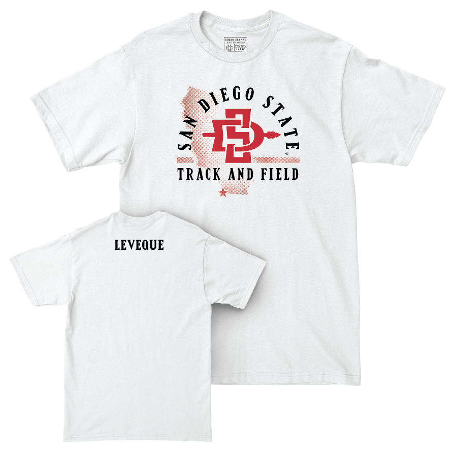 SDSU Women's Track & Field White State Comfort Colors Tee  - Jordan Leveque