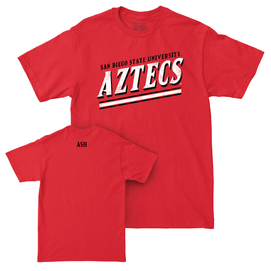 SDSU Women's Track & Field Red Slant Tee  - Sydney Ash