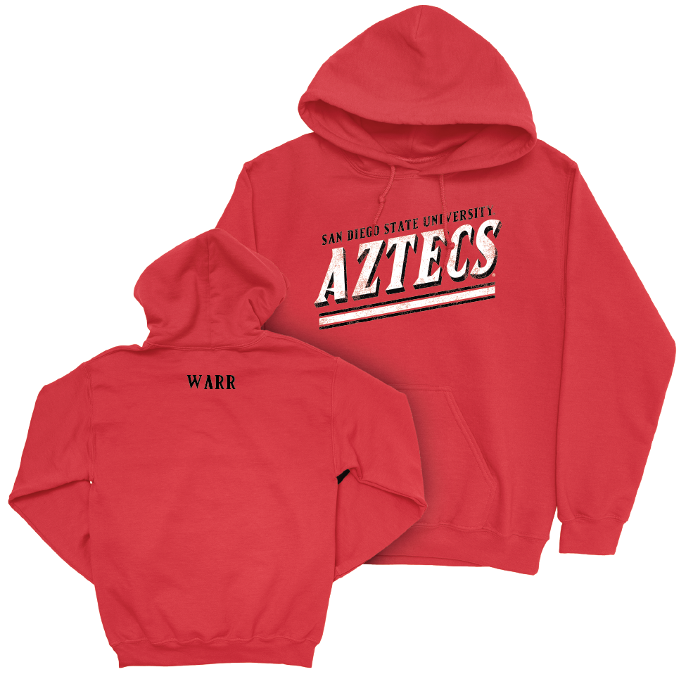 SDSU Women's Track & Field Red Slant Hoodie  - Mikaela Warr