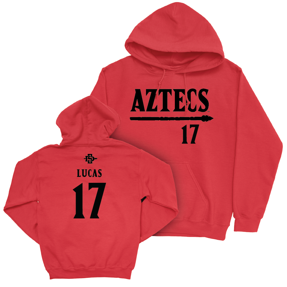 SDSU Men's Soccer Red Staple Hoodie  - Josh Lucas