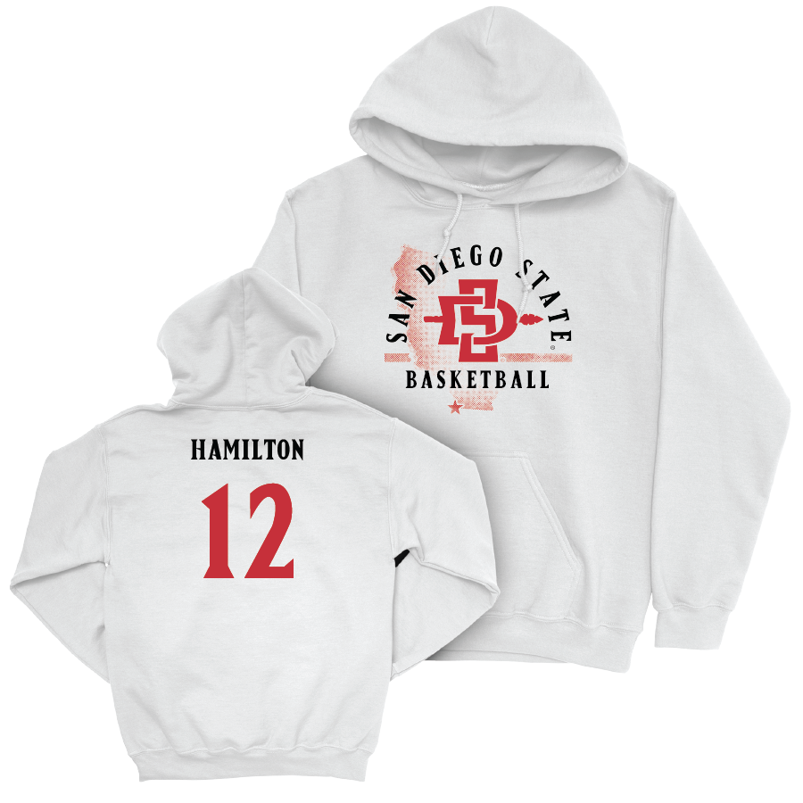 SDSU Women's Basketball White State Hoodie  - Kaelyn Hamilton