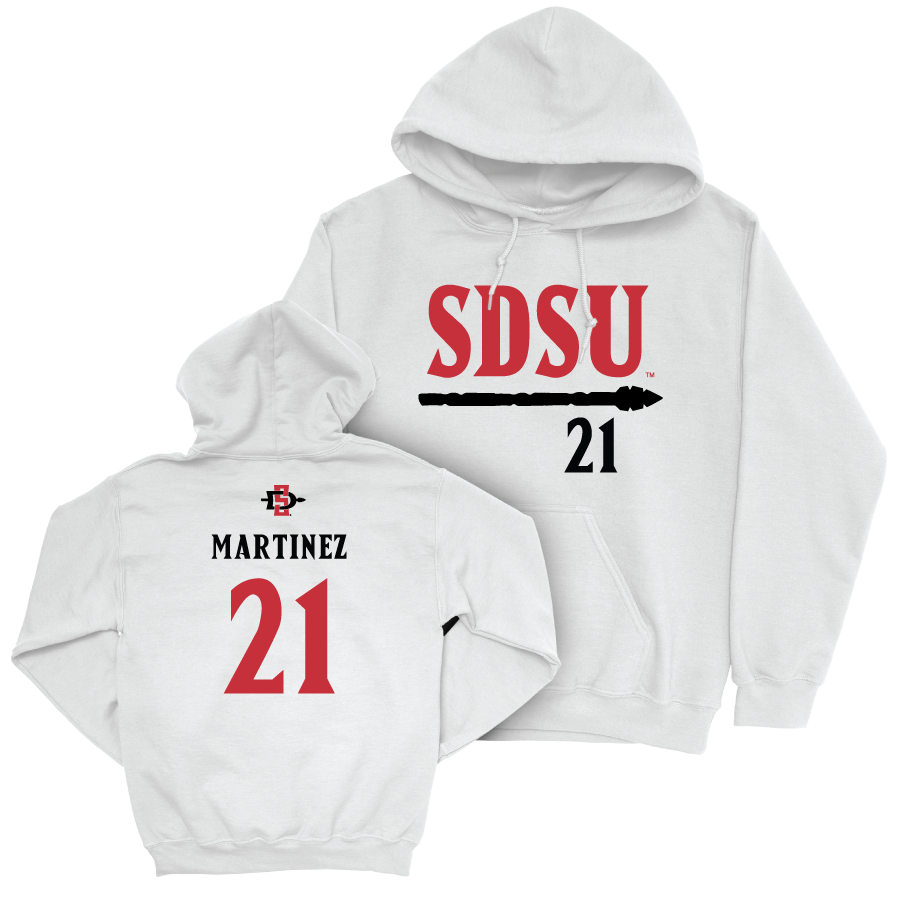 SDSU Women's Basketball White Staple Hoodie  - Natalia Martinez