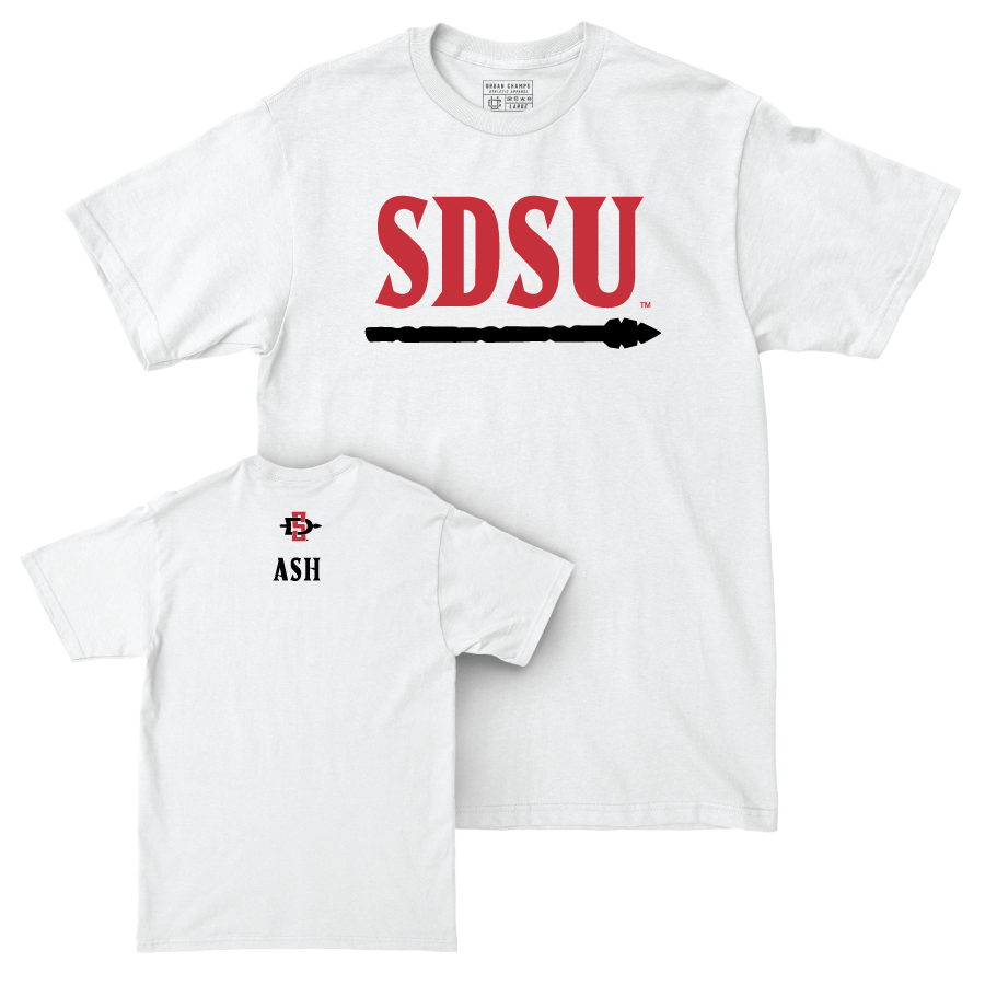 SDSU Women's Track & Field White Staple Comfort Colors Tee  - Sydney Ash