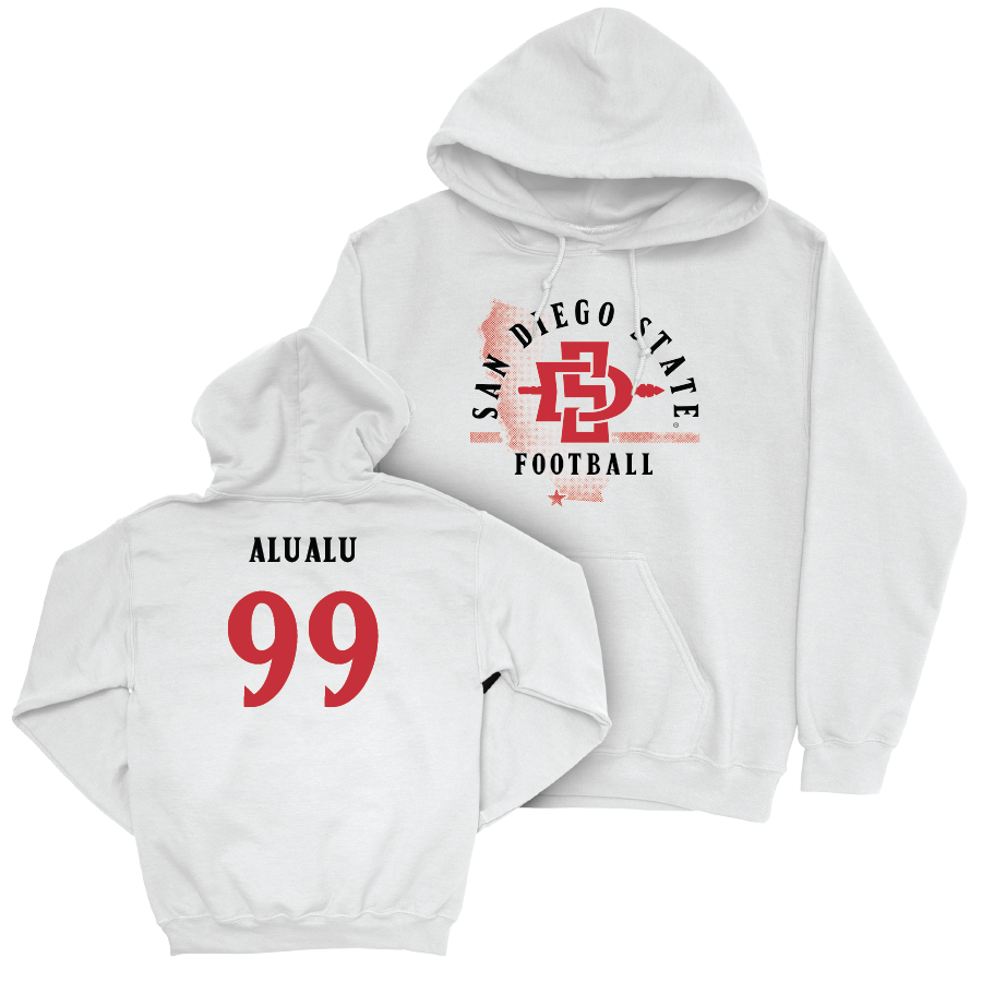 SDSU Football White State Hoodie   - Tupu Alualu