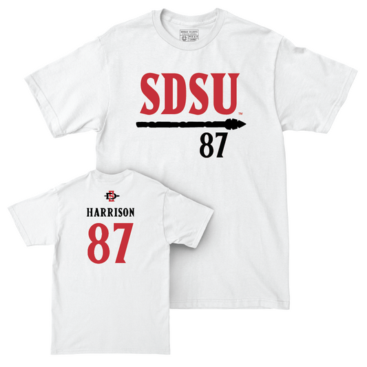 SDSU Football White Staple Comfort Colors Tee   - Michael Harrison